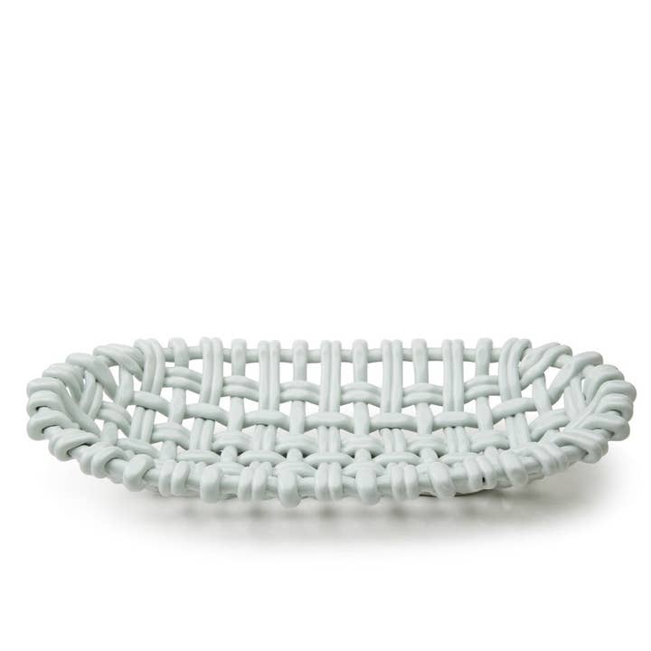 Oval Basket Sheer Blue for wholesale by Skyros Designs