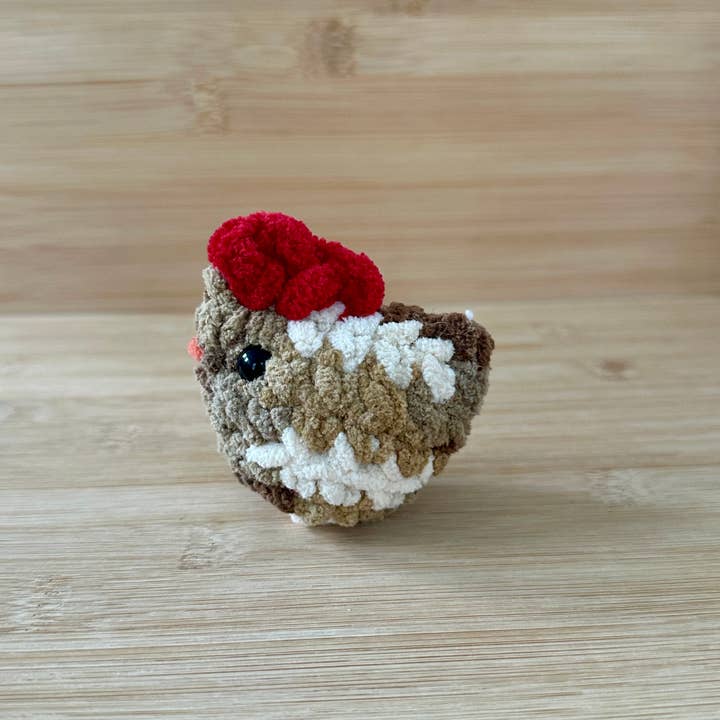 Cool Beanz Crochet - Wholesale Decorative Tabletop Object - Tiny Pocket Pet Crochet Chicken - Mystery Color!