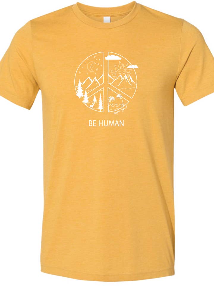 Be Human Tee - Heather Yellow for wholesale by Kompass Apparel