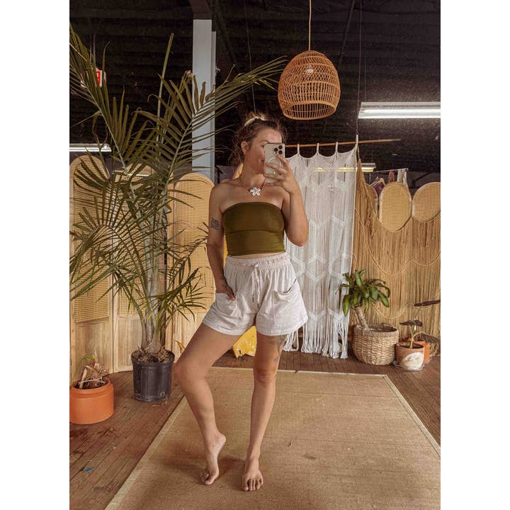 Gardenbelle Shop - Wholesale Shorts - Women's - Organic Hemp Boho Shorts, Slouchy Natural Shorts9