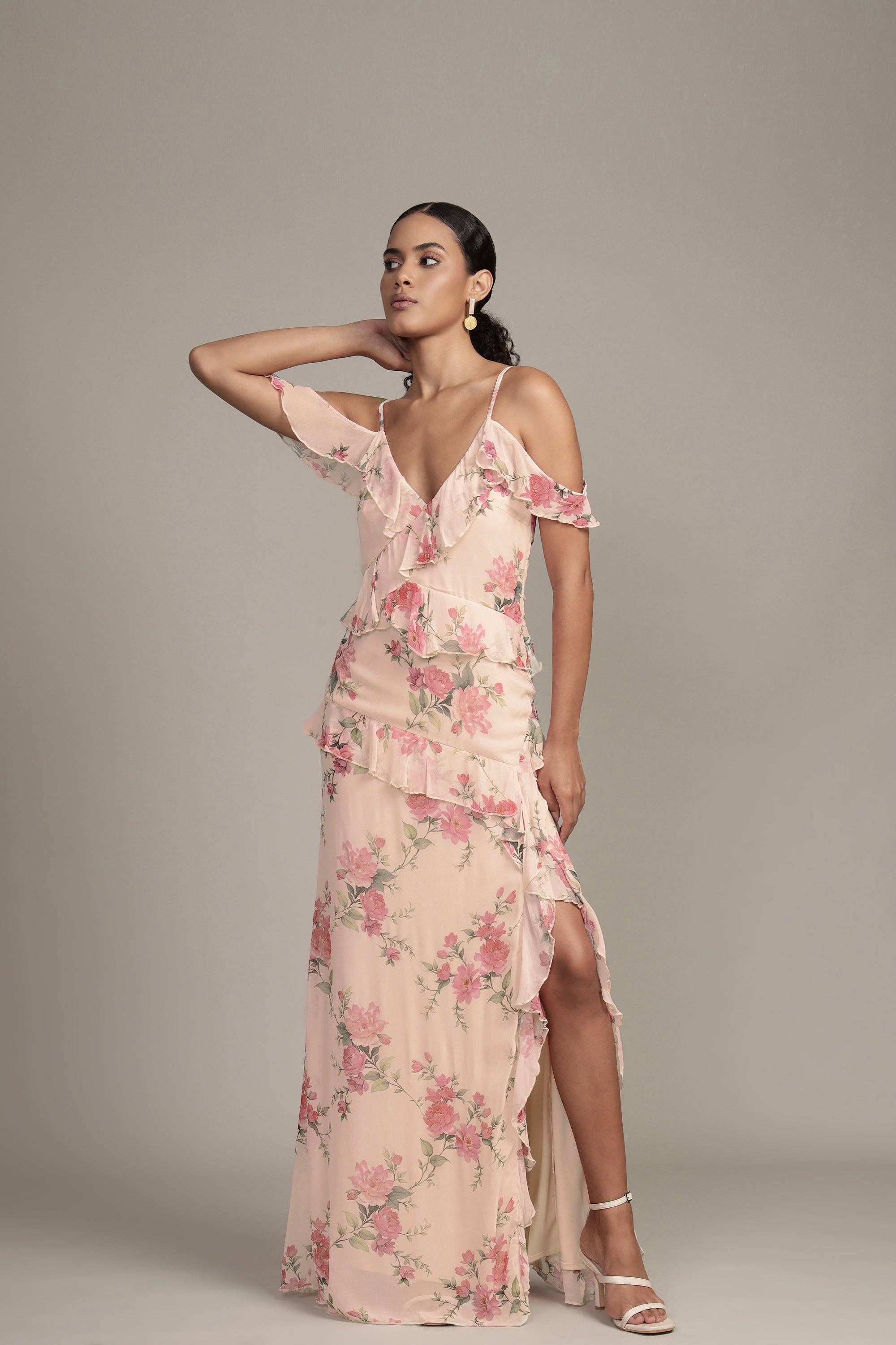 Leighton Maxi Dress in Floral Print for wholesale on Faire2