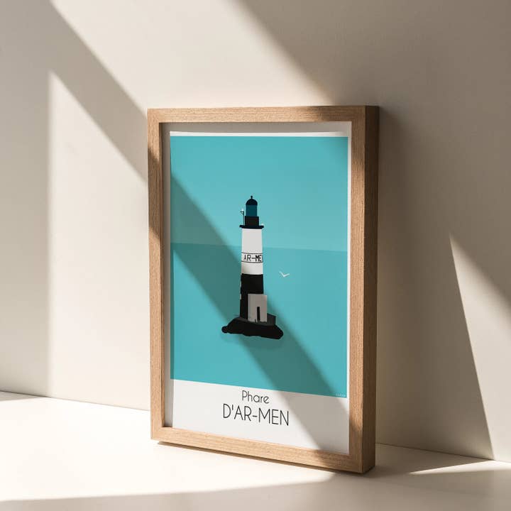 Affiche Phare d'Ar-Men pour la vente par Wakatp