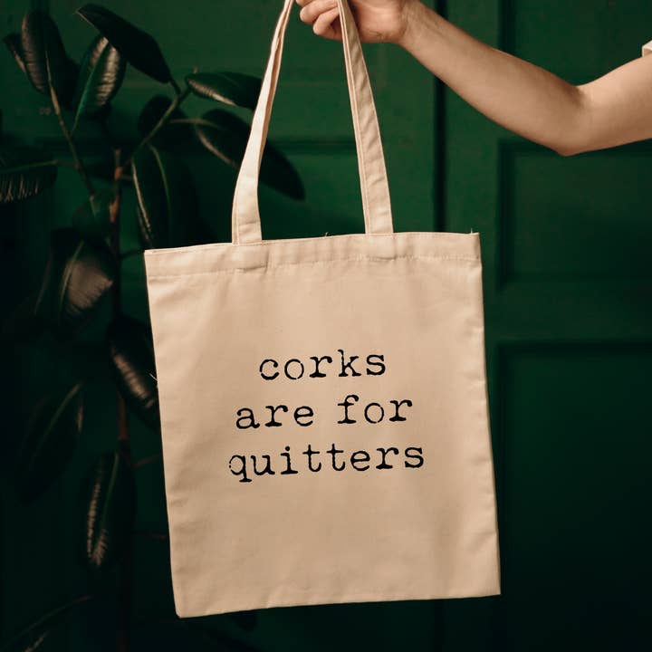 Moonlight Makers – wholesale Tote bag – Women's – Corks are for Quitters - Funny Canvas Tote Bags - Wine0