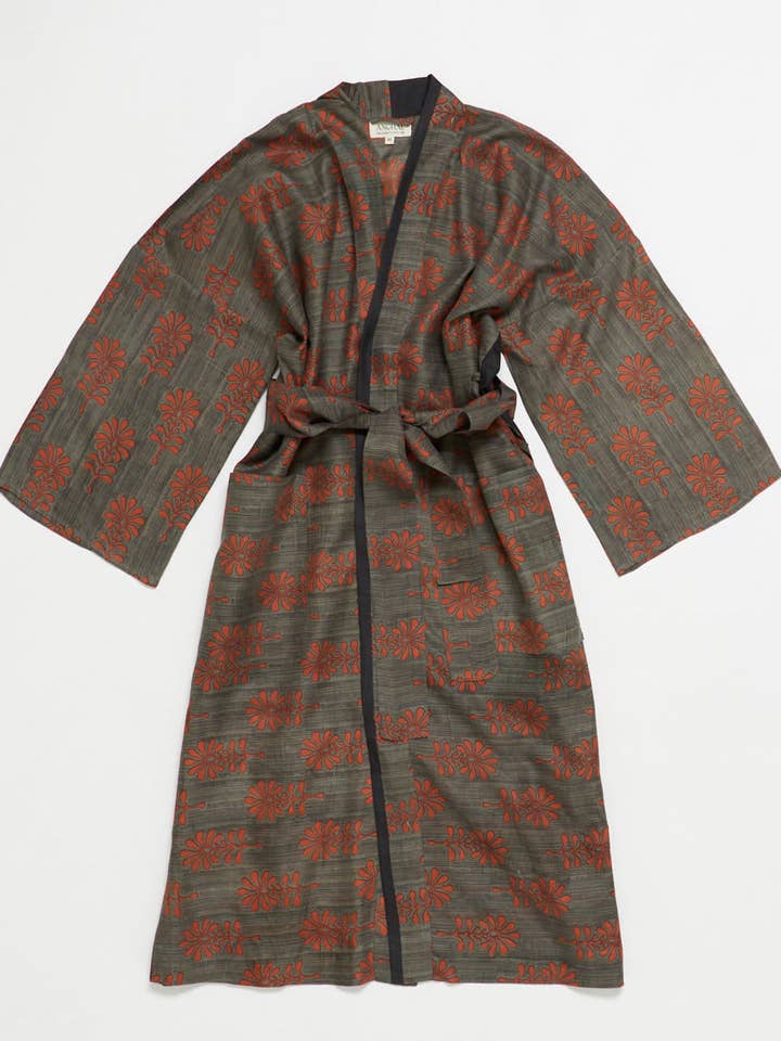 Vintage Seidenrobe - Nr. 250109 - M für den Großhandel von Anchal