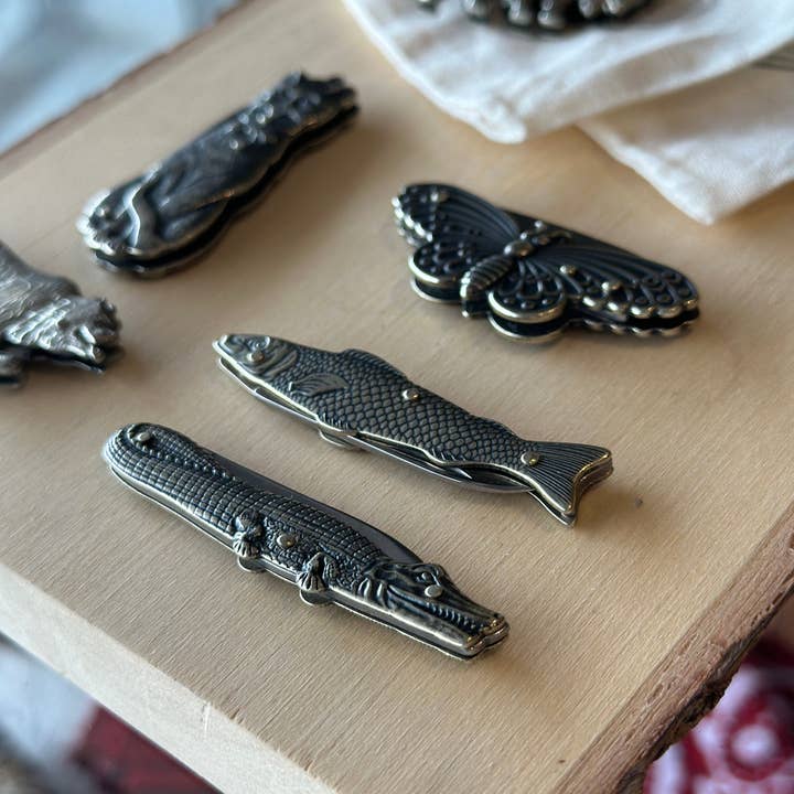 Son of a Sailor - Wholesale Pocket Knife/Holder - Cute Little Brass Animal Pocket Knife