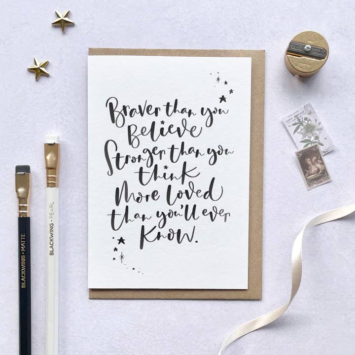 Braver than you believe for wholesale by Jen Roffe Lettering Studio