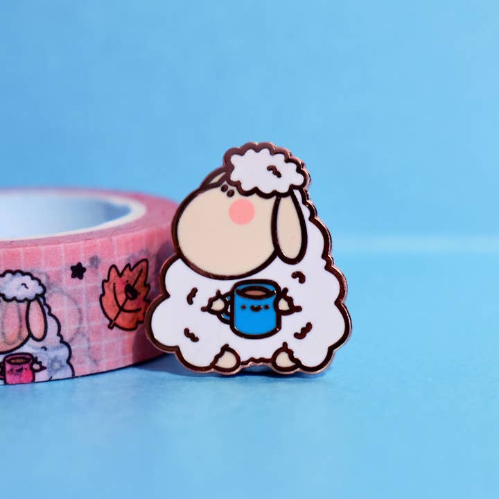Sheep Enamel Pin for wholesale by Toastedink