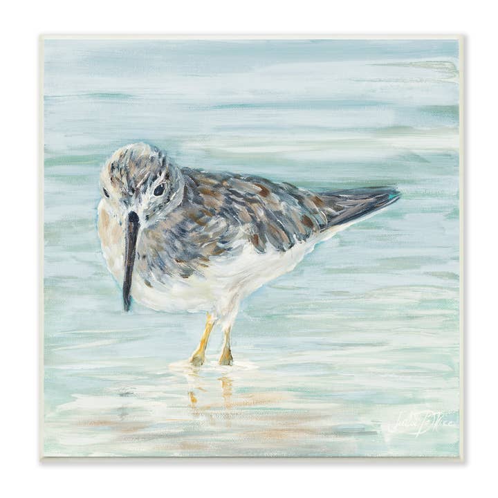 Nautical Sandpiper Shallow Beach Waters Bird Wall Plaque Art for wholesale by Stupell Industries