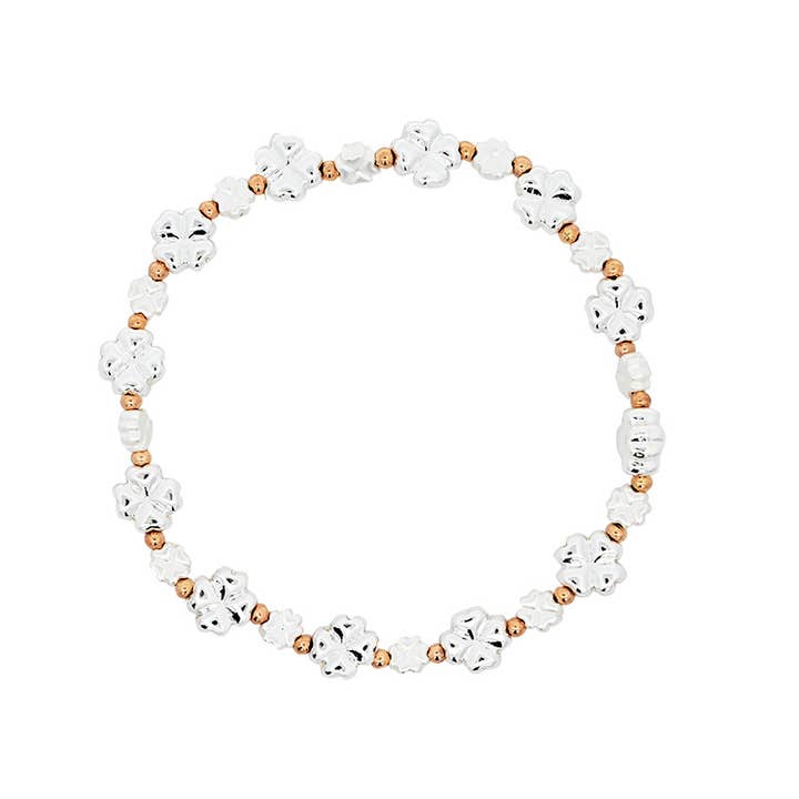 Elastisk armbånd med firkløver og kugler - SW2548B27 for engroshandel hos AMORINO SRL