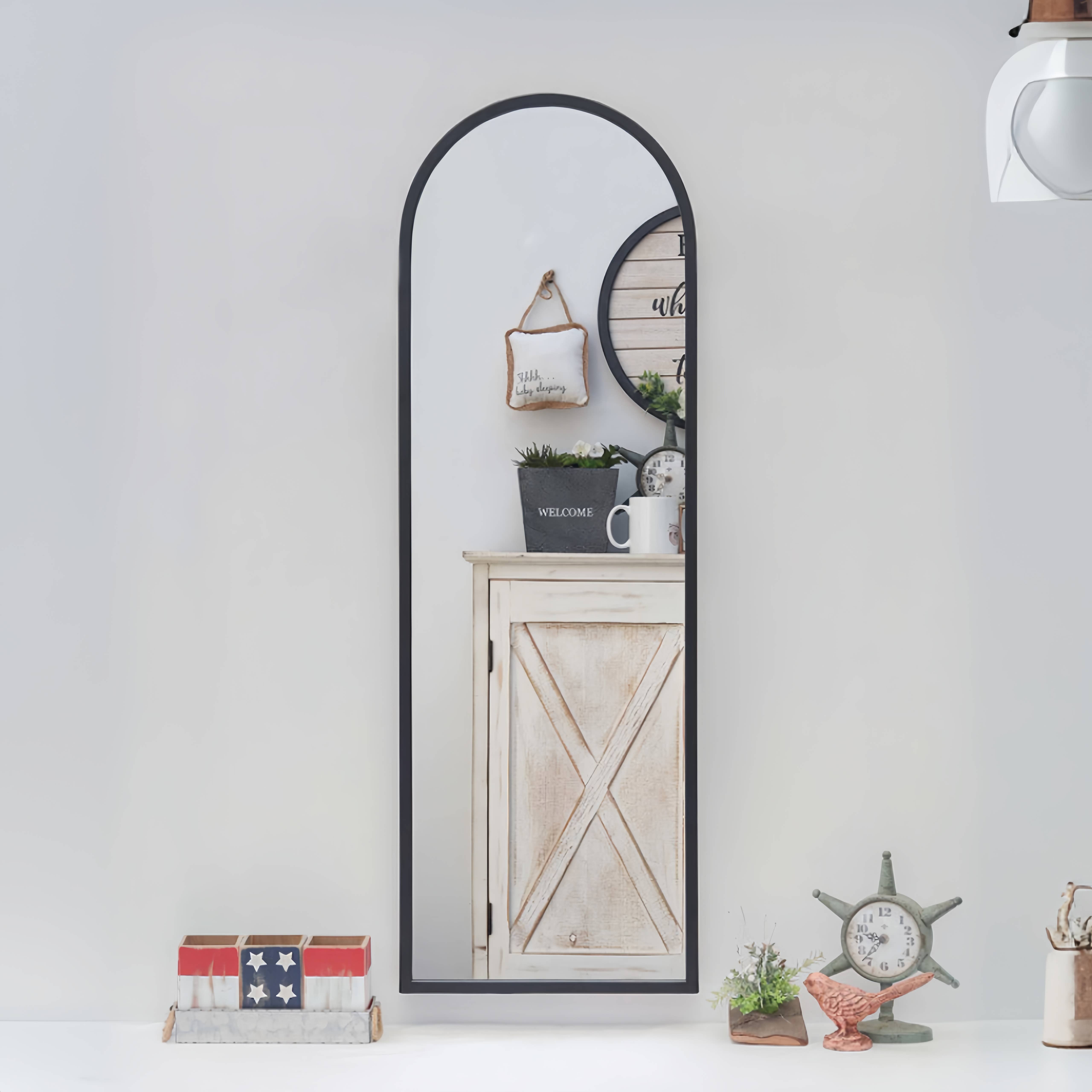 Paris Loft Inc - Wholesale Wall Mirror - Full Length Floor or Over Door Metal Wall Accent Mirror2
