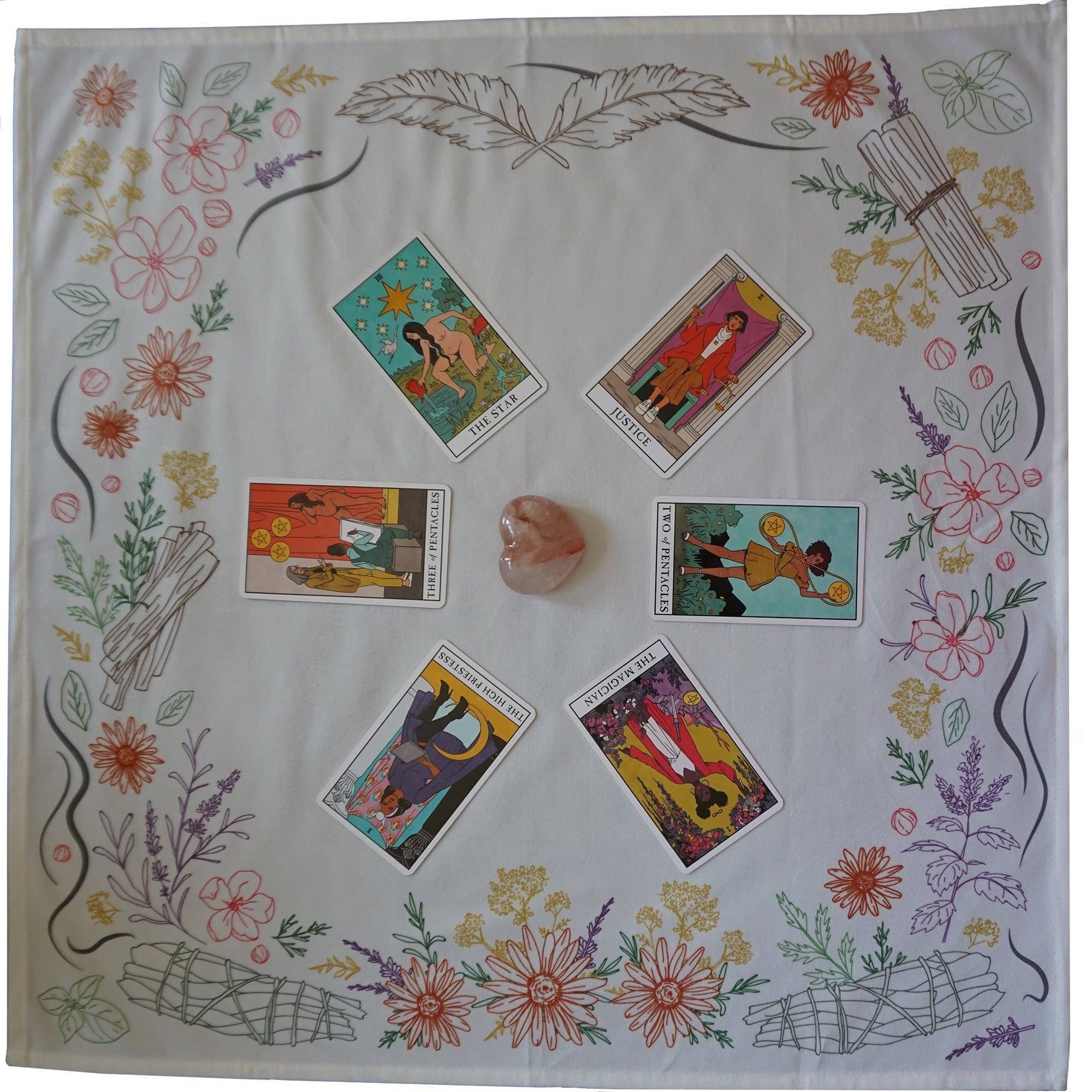 Hidden Crystal Tarot - Wholesale Tarot Cards - Kitchen Witch Herbology, Smoke Cleansing, Altar-Tarot Cloth12