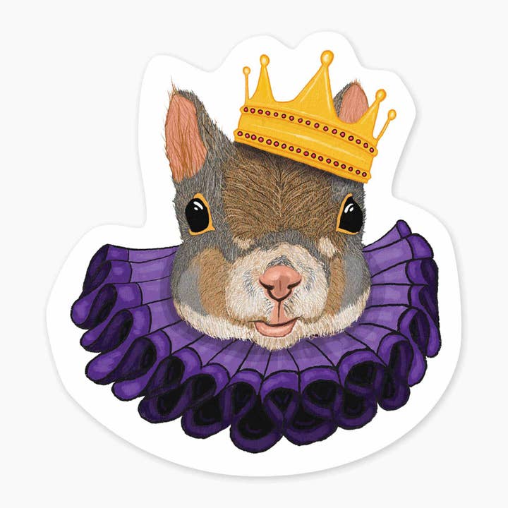 Royal Squirrel - 3" Art Sticker for wholesale by Nice Enough Stickers