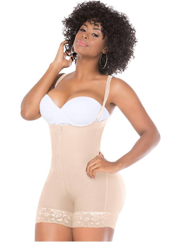 Lingerie Mart – wholesale Shapewear - Dam – Fajas Salome 0214 | Axelbandslös kroppsformare i mitten av låret