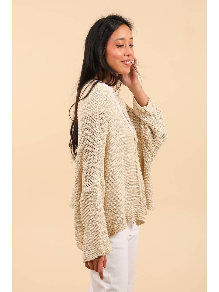 la maison des fibres naturelles - Wholesale Knit Sweater - Women's - Oversized cotton knit cardigan 1669 100% cotton