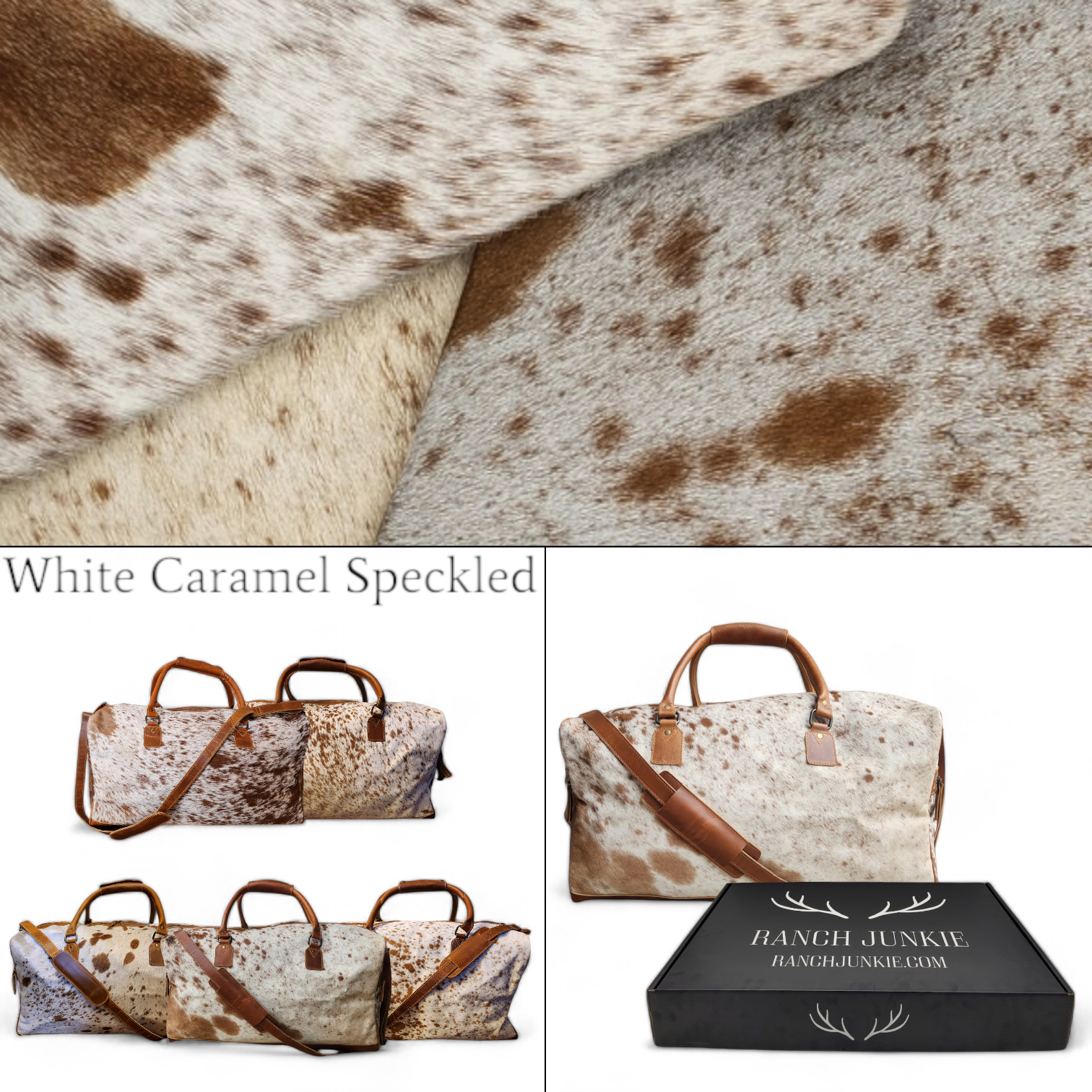 Ranch Junkie - Wholesale Weekender Bag - Unisex - Genuine Cowhide Duffel Bag The Highlands Saddle Large Cowhide Duffel0