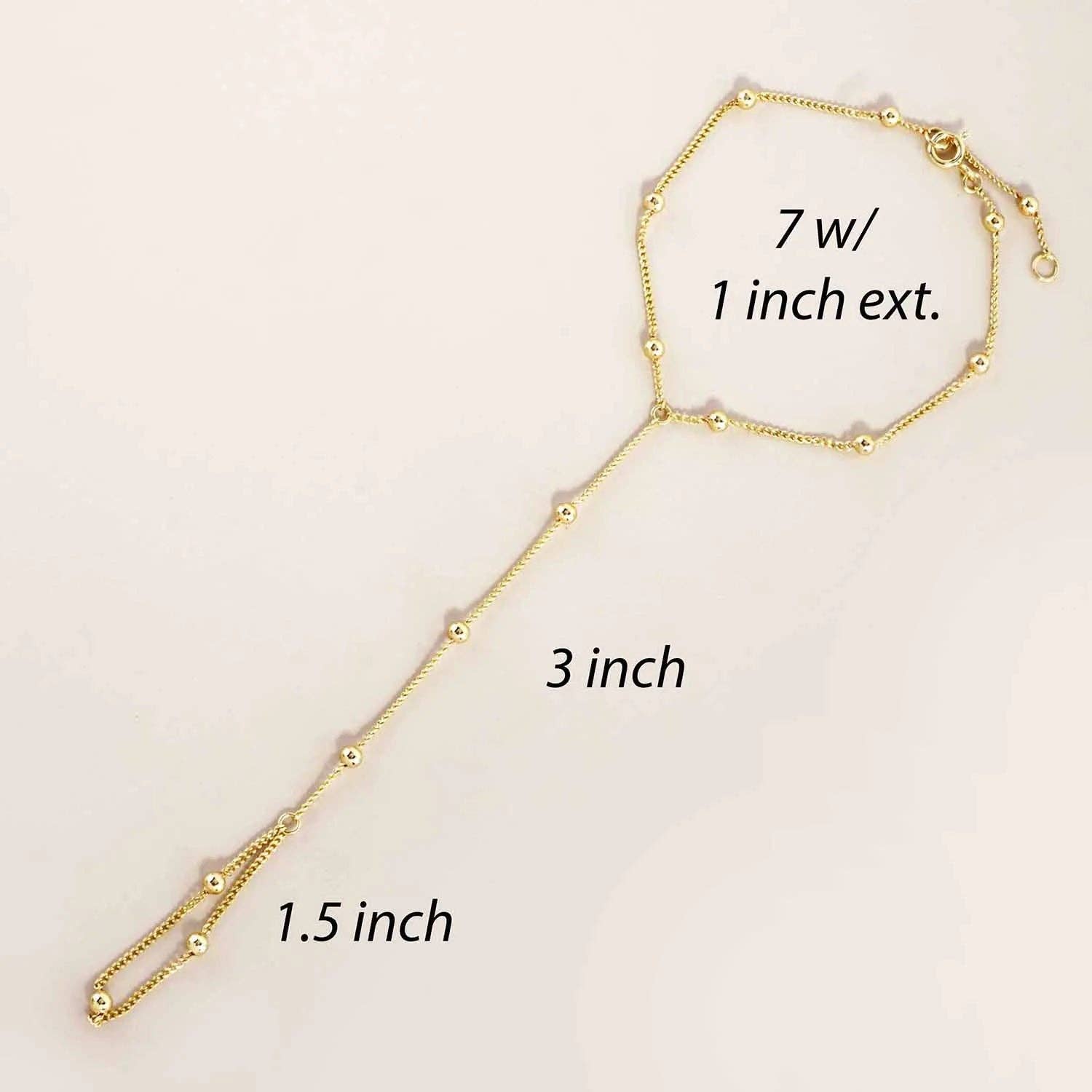 Wild Honey - Wholesale Link & Chain Bracelet - 18K-Gold-Dipped Brass Satellite Hand-Chain Bracelet3