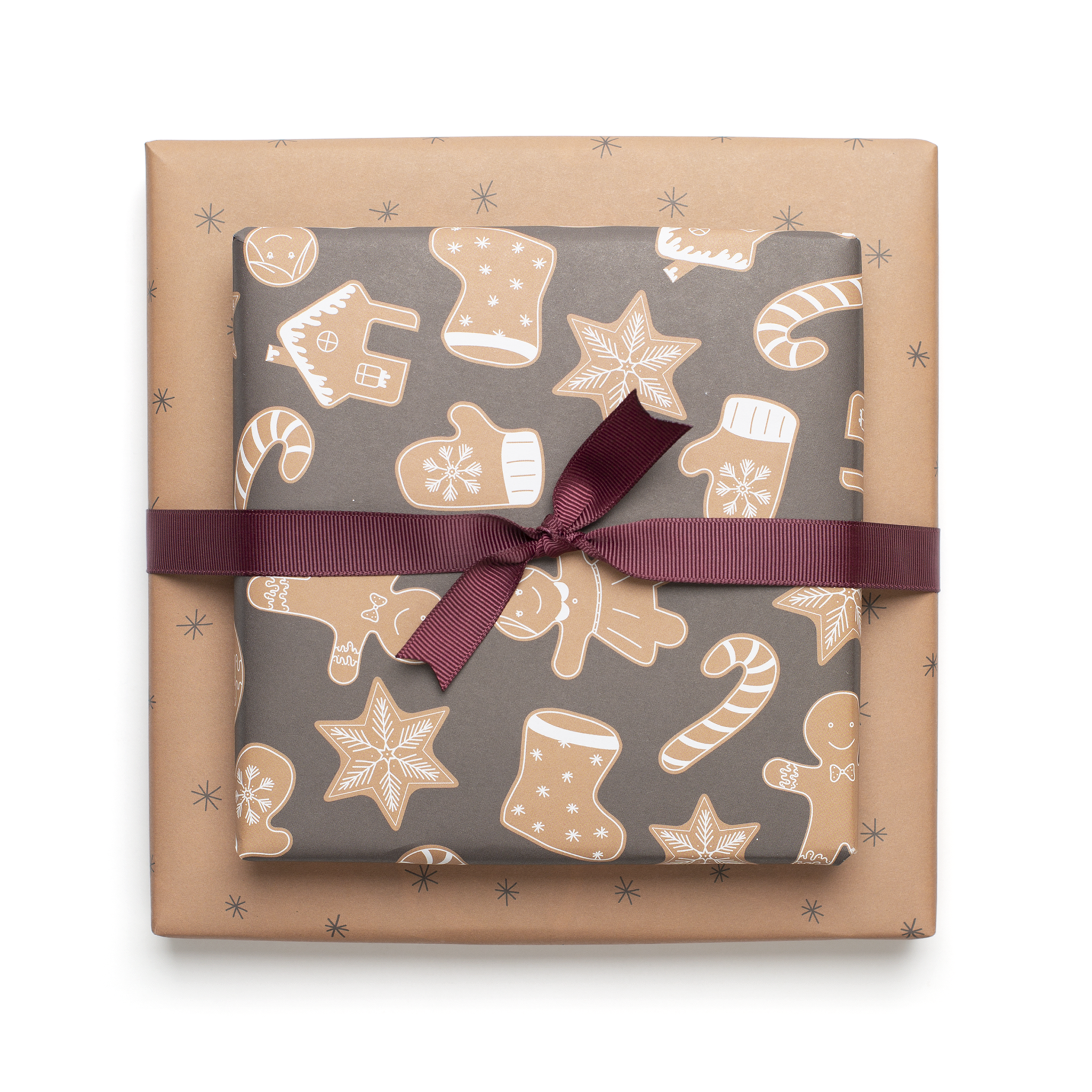My Pretty Circus - Wholesale Flat Wrap - Christmas wrapping paper gingerbread brown - double-sided5