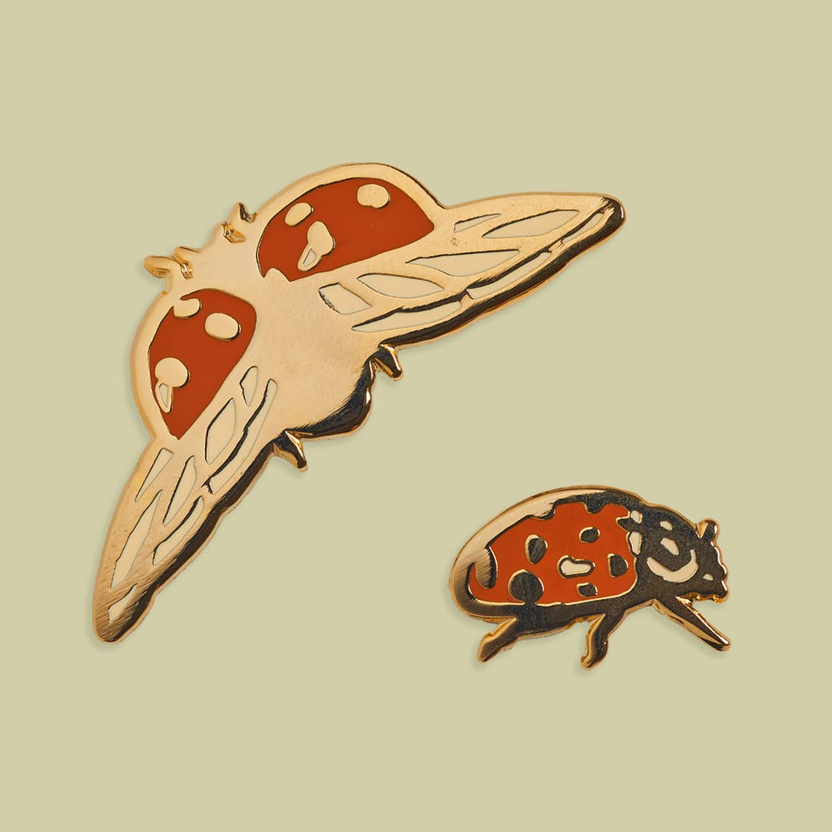 Mustard Beetle - Wholesale Lapel pin/button - Enamel Pin: Lady Beetles 1.25"