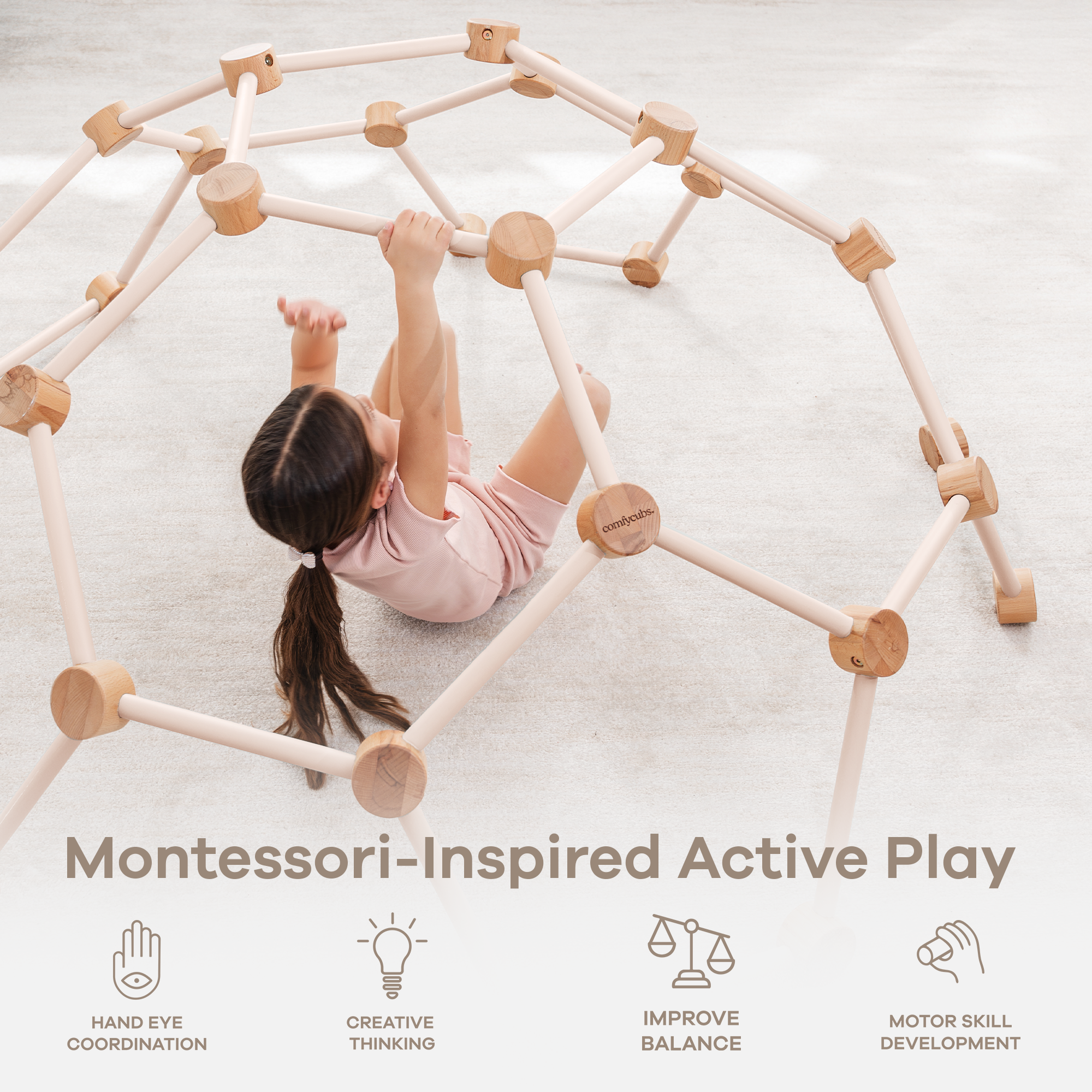 Comfy Cubs - Wholesale Wood Toy - Kids - Wooden Toddler Play Gym, Montessori Climber by Comfy Cubs3