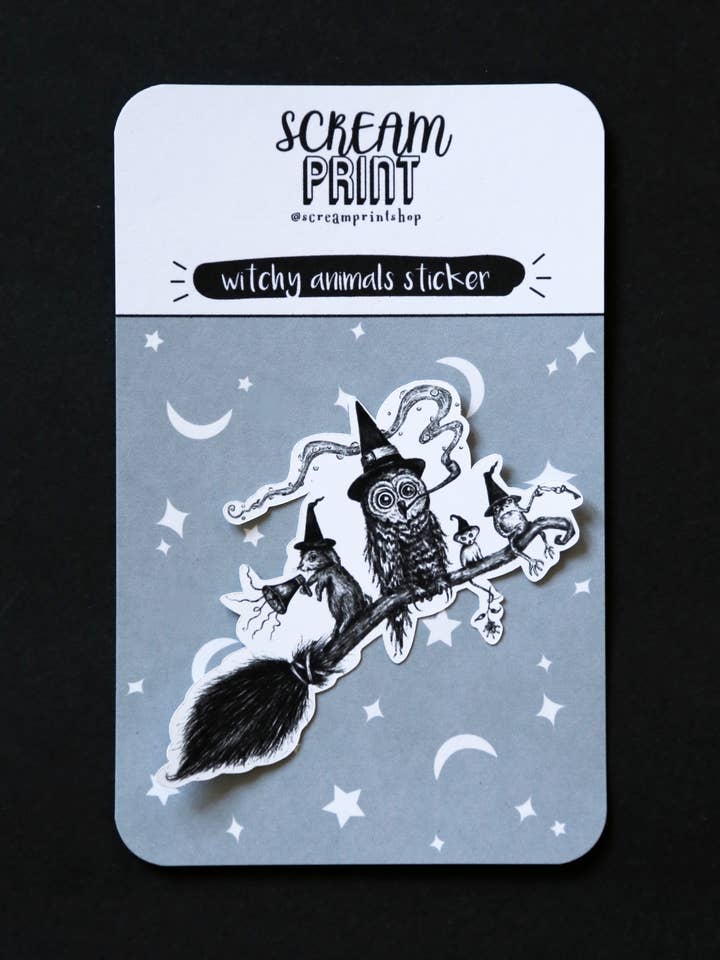 Witchy Animals Sticker for wholesale by ScreamPrintShop