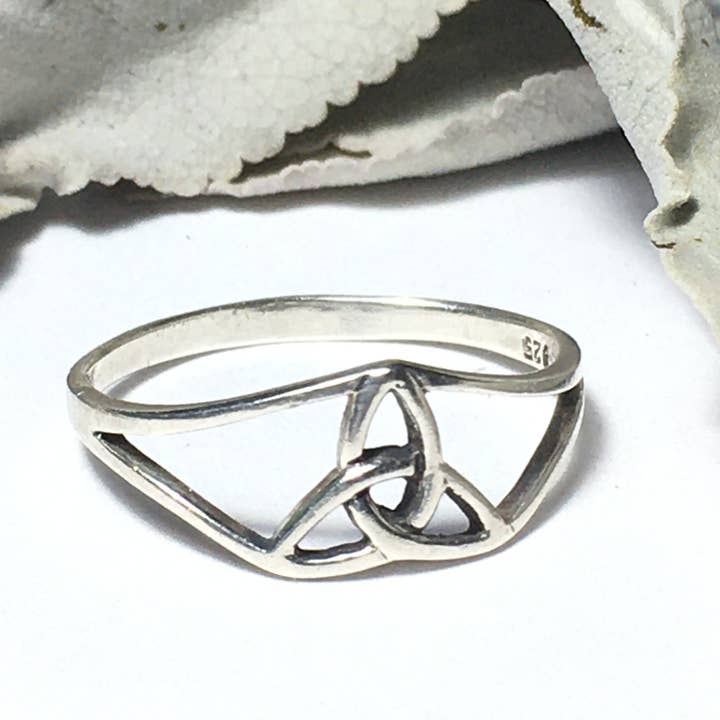 Sterling Silver Celtic Triple Knot Ring (Size 6) for wholesale by Wildheart Crystals