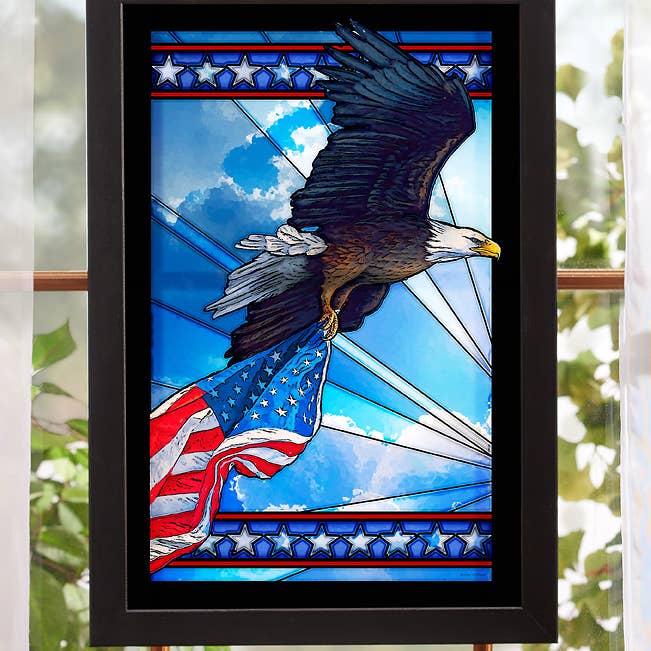 Art Brand Studios - Wholesale Art Print - PATRIOT EAGLE FRM 14X20 FRAMED GLASS ART - PADGETT