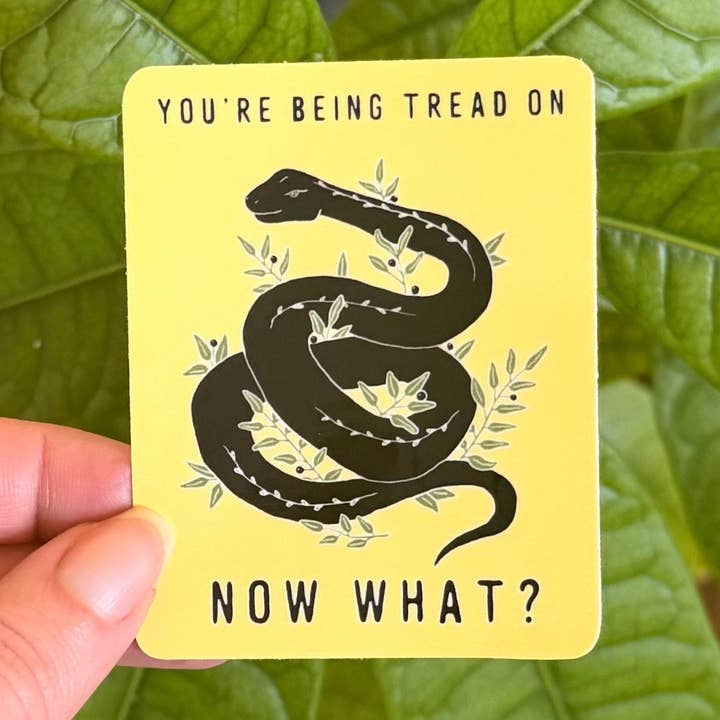 You're Being Tread On, Now What? Justice Sticker for wholesale by Desert Light Co.