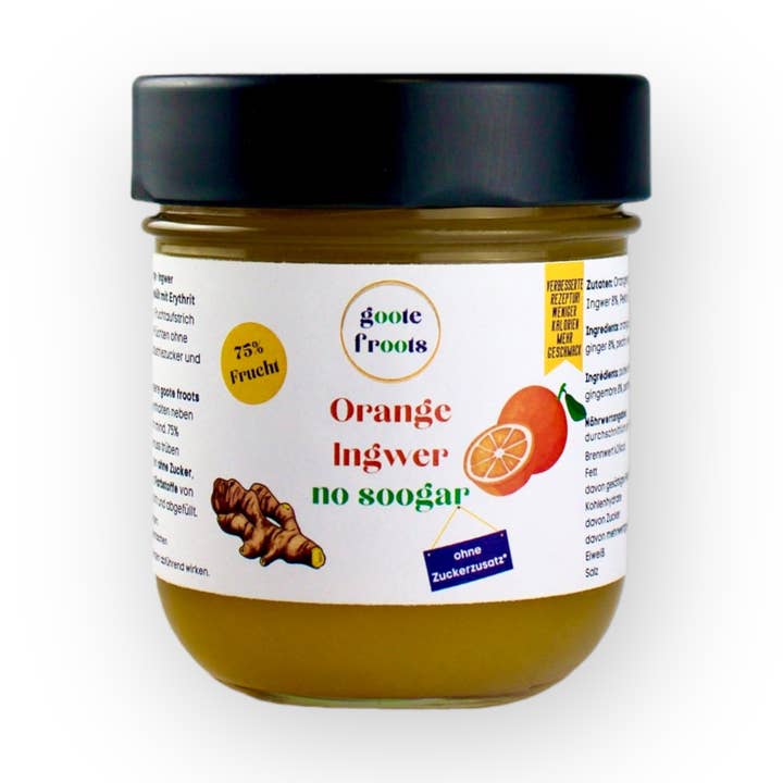 Crema di frutta fresca allo zenzero all'arancia SENZA ZUCCHERO 75% per la vendita all'ingrosso da parte di gootesfood -Die Food Manoofaktoor