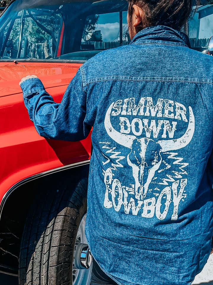 Simmer down Cowboy denim for wholesale by Buckin Barn Wholesale