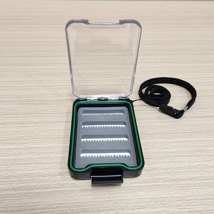 CANADA JME HEALTH NUTRITION CORP. - Wholesale Sporting Accessories - 1pc Transparent Fly Fishing Lure Storage Box with Adjustable Strap - Durable ABS Material, Single-Layer Design for Easy Access & Organization, Blue, Insect Imitation Storage | Compact Design | Waterproof Box, Fishing Tackle Box