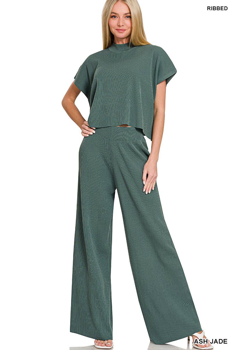 Vanilla Monkey - Wholesale Set met top en broek (GEEN Loungewear) - Dames - Viscose Trui Korte Mouw Top & Broek 2-delige Set0
