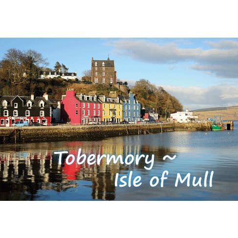 Medium Postcard Tobermory Isle of Mull for wholesale by Island Blue Publishing