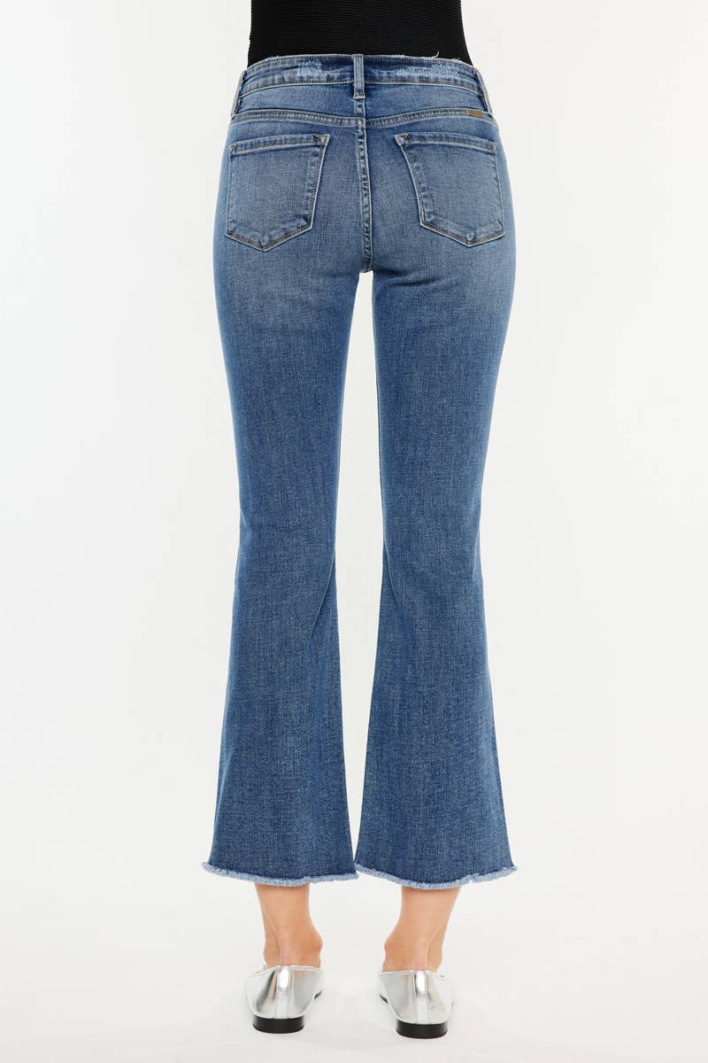 DARK OPEN PACK HIGH RISE CROPPED BOOTCUT JEANS-KC20019D for wholesale on Faire4