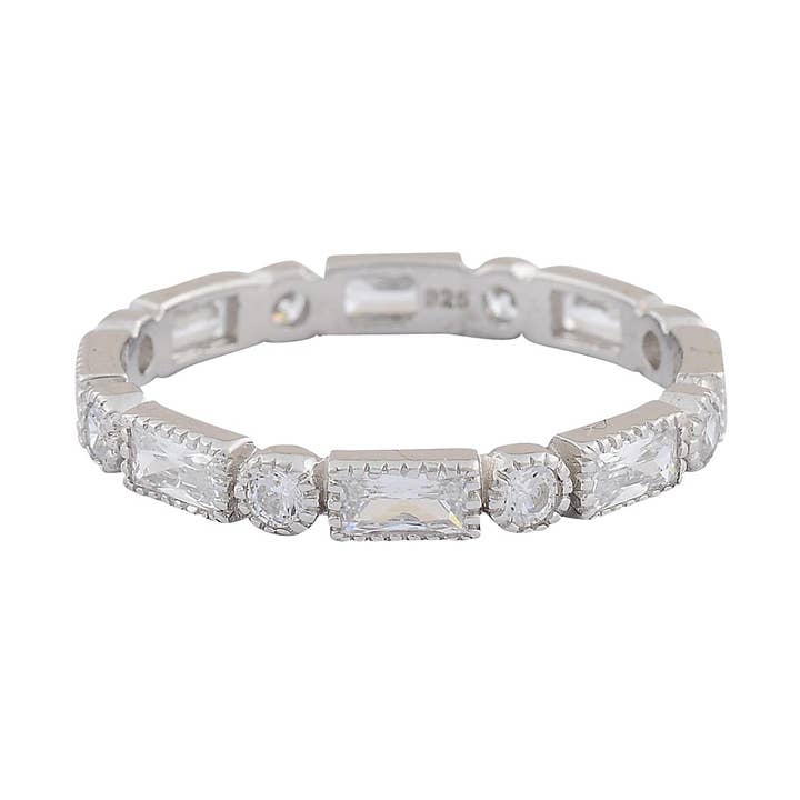 Baguette and round Glitter Ring for wholesale by Inspirit Designs