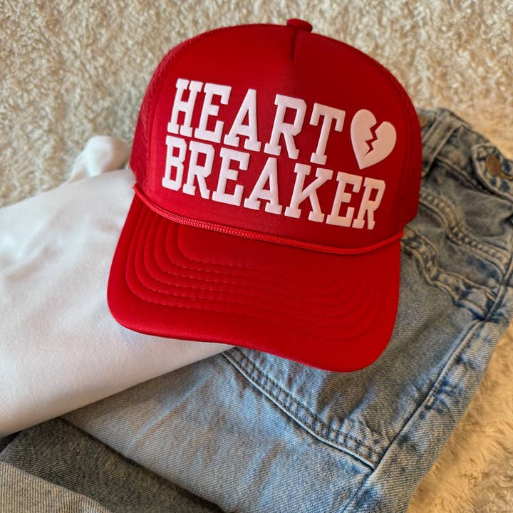 Heartbreaker Red Valentine's Day Hat for wholesale by Malibu and Mint