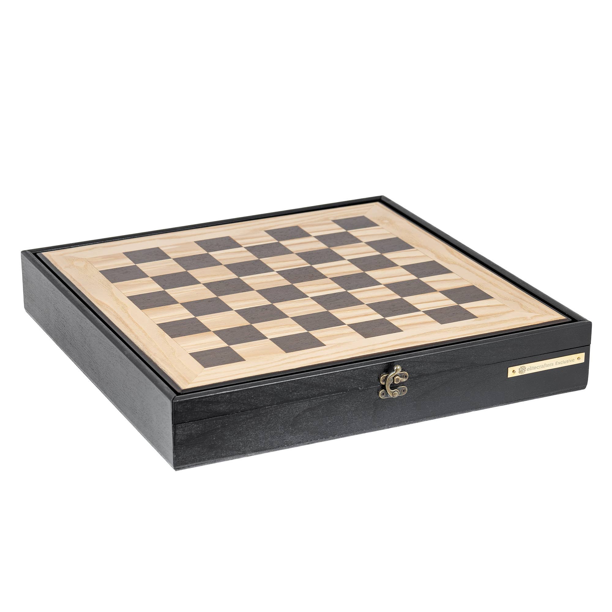 ARTIA LTD - Vendita all'ingrosso Giochi da tavolo - Set di scacchi in legno d'olivo con pezzi metallici in scatola nera5