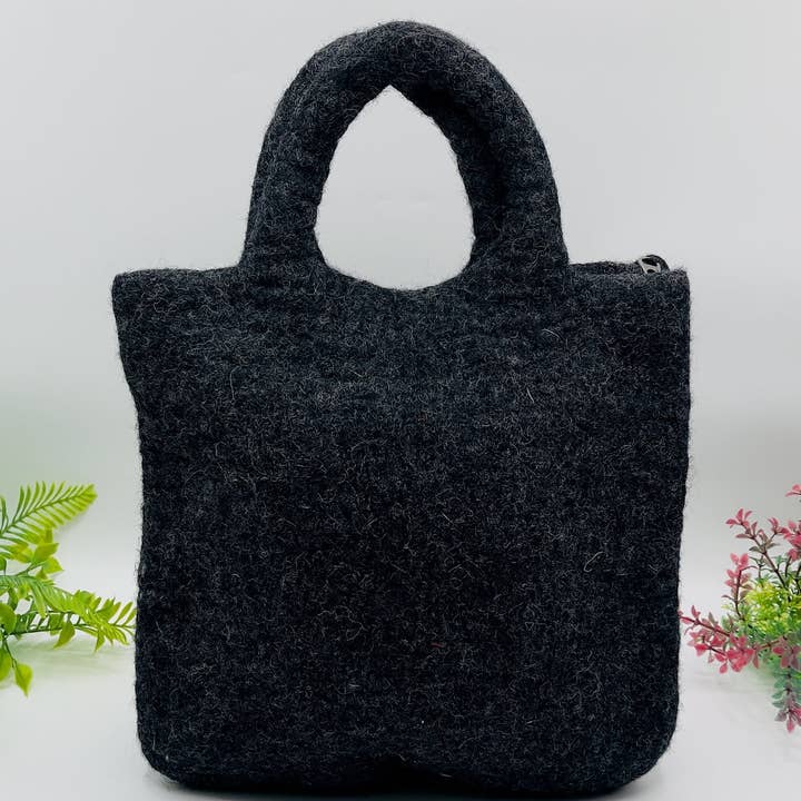 Merocoat – Engroshandel Tote bag - Dame – Håndtasker i uldfilt med svampedesign – håndlavet i Nepal2