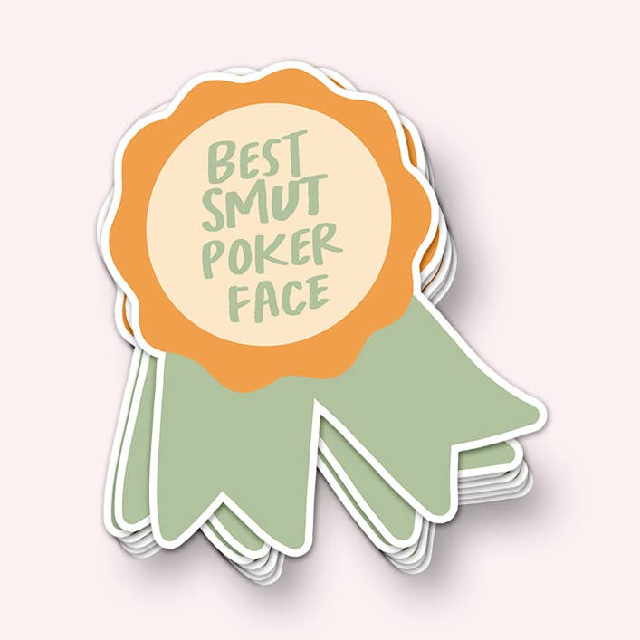 Best Smut Poker Face Vinyl Sticker for wholesale by Lucky Dog Design Co.