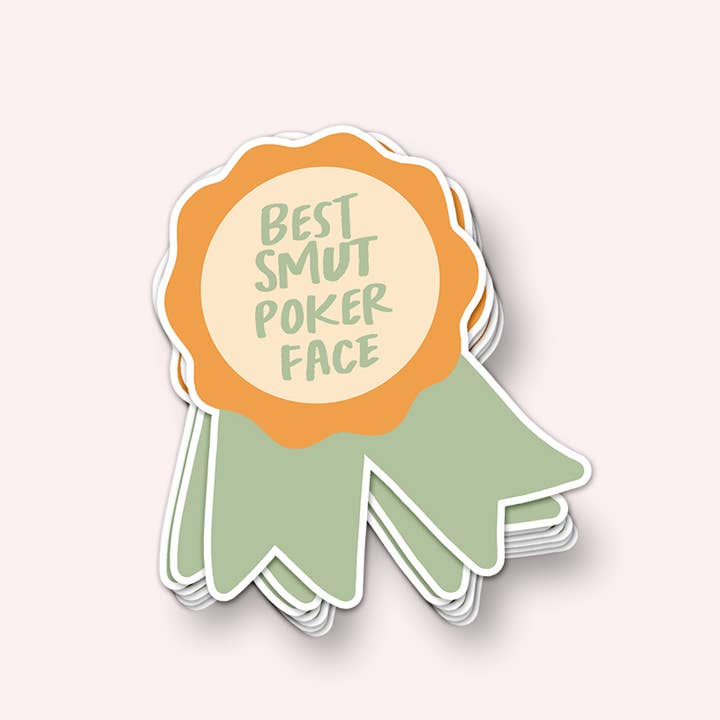 Best Smut Poker Face Vinyl Sticker for wholesale by Lucky Dog Design Co.