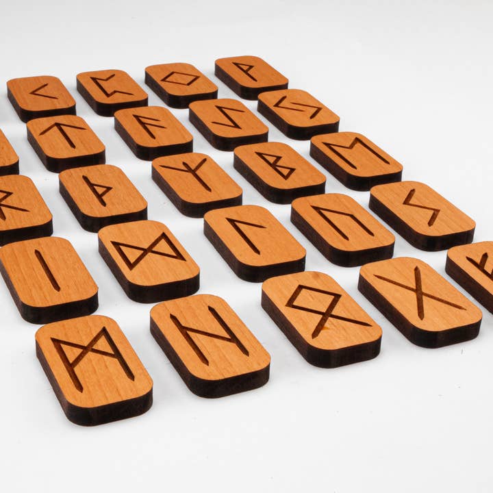 Woodland Woodworx - Wholesale Meditation Supplies - Elder Futhark Rune Set, Solid Engraved Alder Wood4