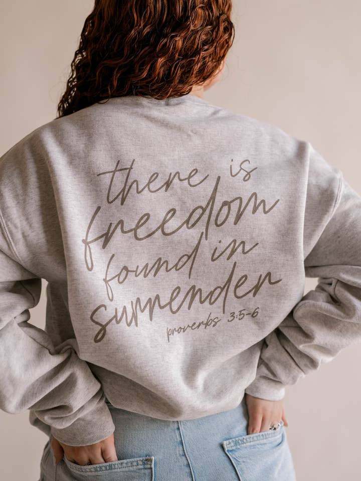Dear Heart - Wholesale Graphic Sweatshirt - Women's - Freedom In Surrender Pullover | Christian Pullover 1
