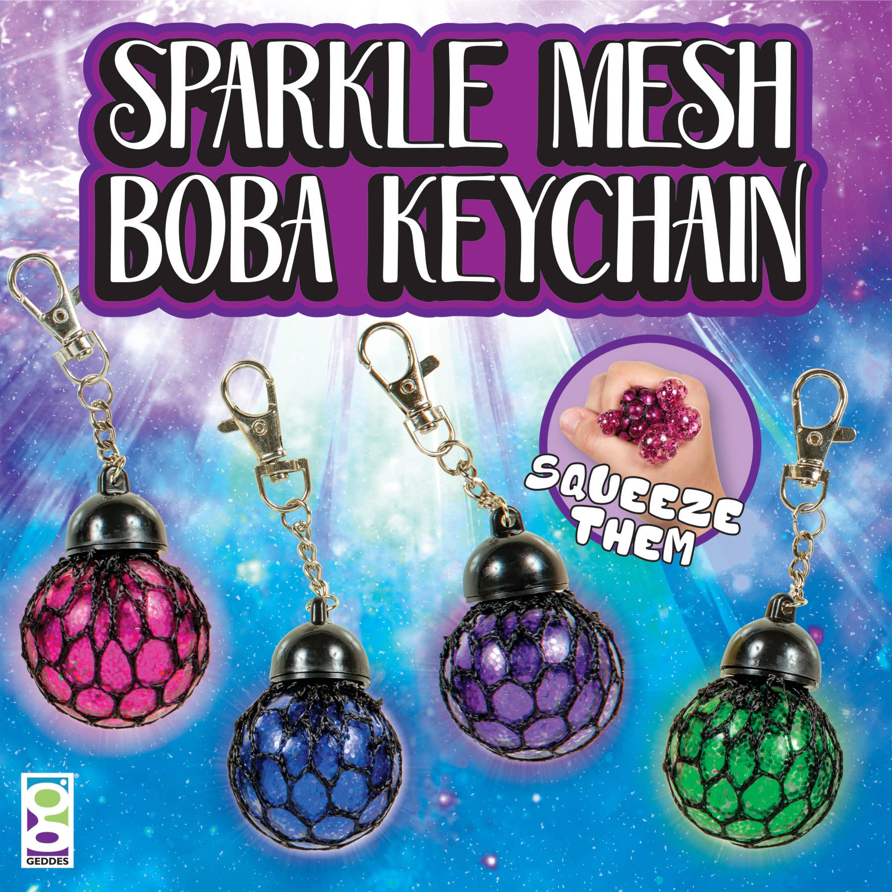 Geddes – wholesale Keychain – Women's – SPARKLE MESH BOBA KEY CHAIN 24/BOX3