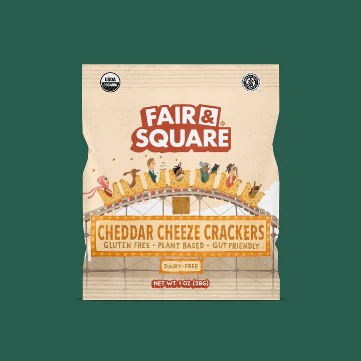 Fair & Square - Wholesale Crackers - Cheddar Cheeze Crackers | 1oz Snack Pack