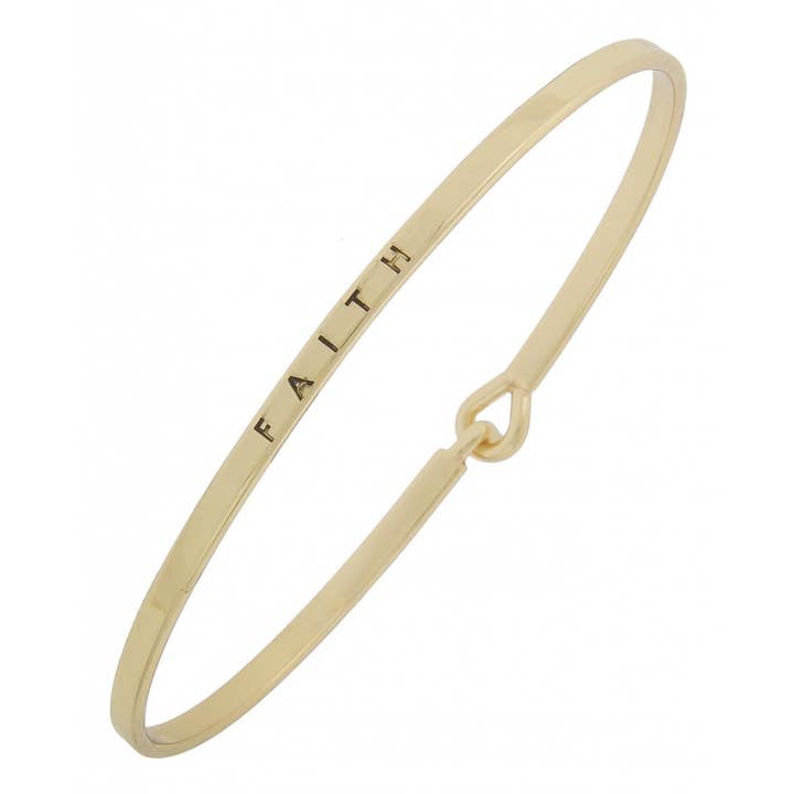 0011 PREMIERE - Wholesale Bangle Bracelet - FR2674 FAITH_3mm Inspired Message Engraved Bangle3