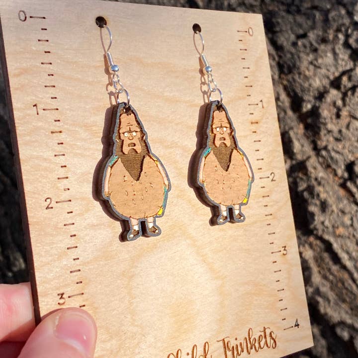 Moon Child Trinkets - Wholesale Dangle Earrings - Bobs Burgers Beefsquatch Earrings - Pop Culture Jewelry