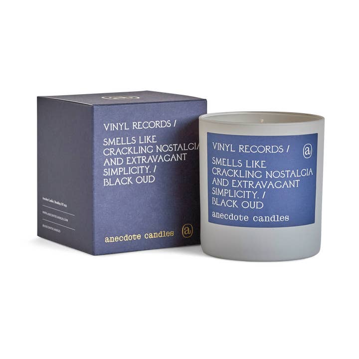 Anecdote Candles - Wholesale Jar/Filled Candle - Vinyl Records (Black Oud) Candle1