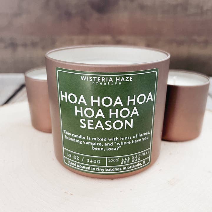 Hoa Hoa Hoa Hoa Hoa Season Candle for wholesale by Wisteria Haze Creative