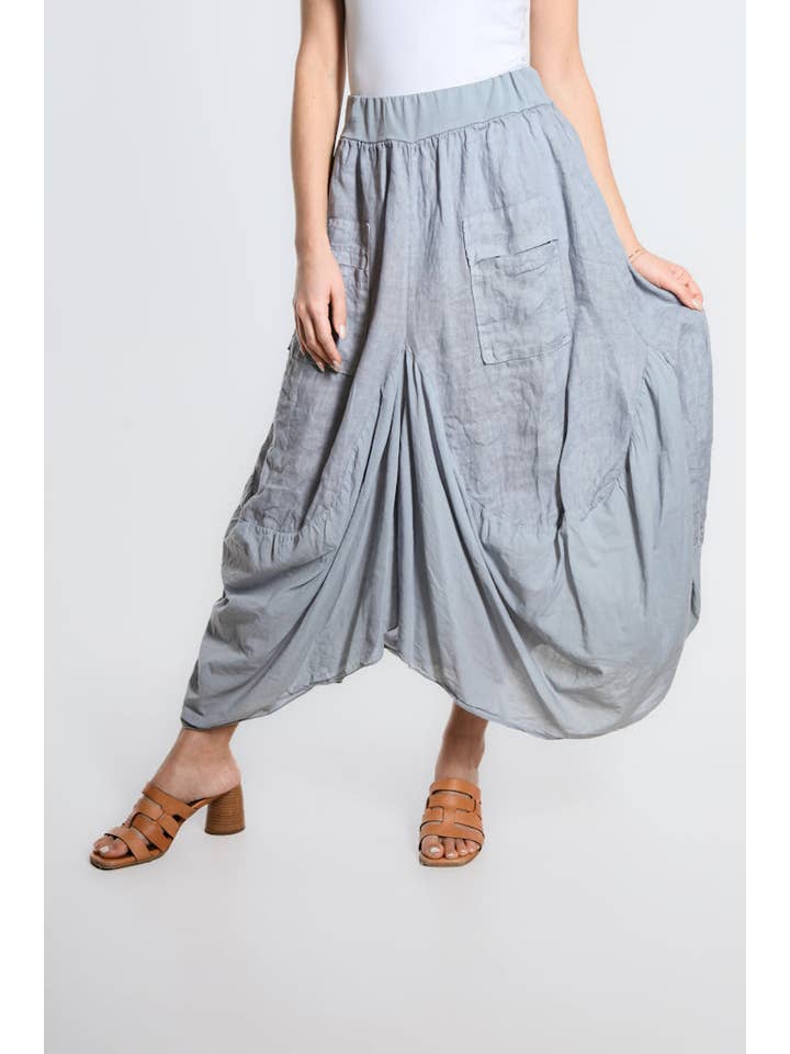 TINA Stephens Italy/Tees By Tina - Wholesale Skirt - Women's - Brenna Cotton/Linen Bunched Pocket Skirt (SL102W)9