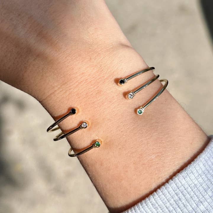 GoldFi - Wholesale Cuff bracelet - 18k Gold Filled Open CZ Cuff Bracelet5