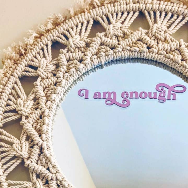 Prismatic Kitty – Engroshandel Vindues- og vægklistermærke – Jeg er nok spejlmærkat, Gælder med statisk klamring, Aftagelig, Lejervenlig, Gode vibes, Positive bekræftelser1